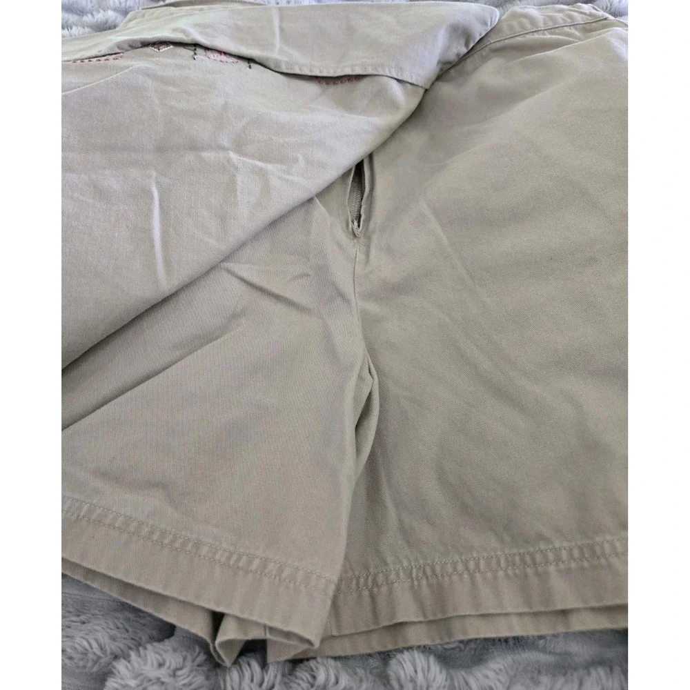 White Stag Women Size 12 Khaki Skort Embroidered 100% Cotton‎ Y2K